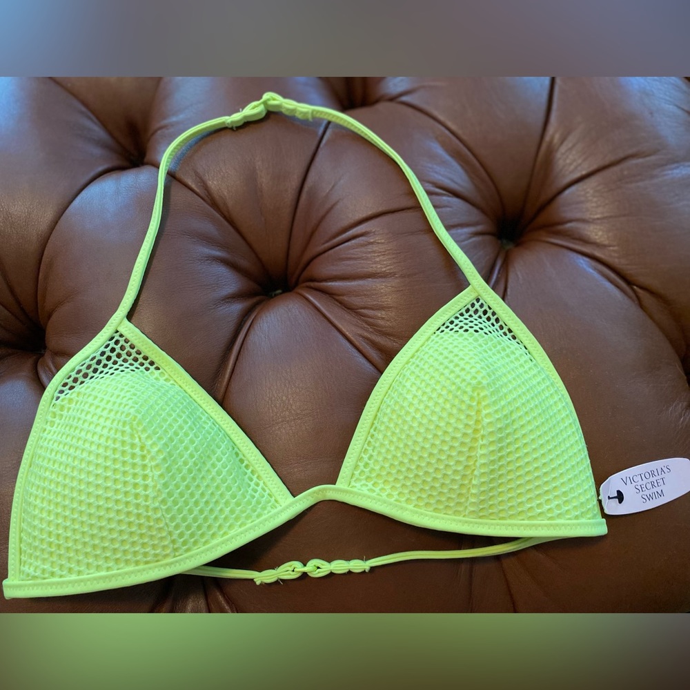 Victoria Secret Swim bikini top. Neon yellow. Size S